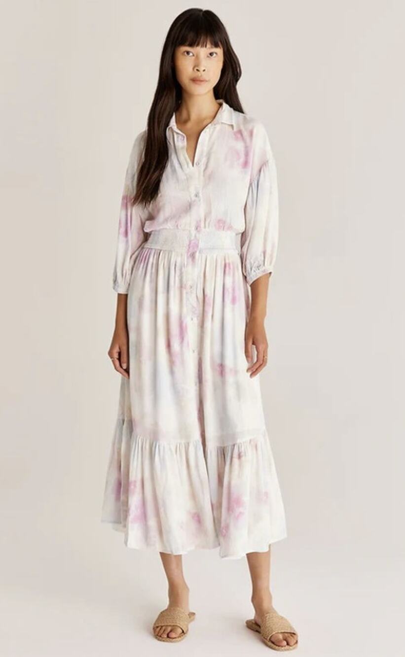 Z Supply Tanya Floral Maxi Dress Smocked Waist NWT M